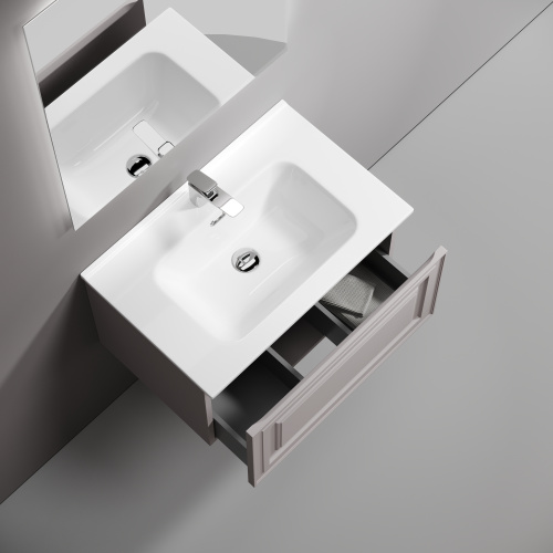 Тумба под раковину Sancos Very VR70SM 69х45х41 подвесная цвет бежевый - фото 5